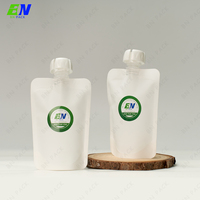Personnalisé 50 100 ml Eco Biodégradable Bouchon À Vis Squeeze Buse Sac pour Liquide Réutilisable Recharge Bec D'emballage Organique Bébé Alimentaire Poche