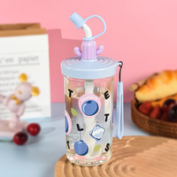 Gobelet en plastique écologique grande capacité avec paille, portable et pratique pour étudiants, double usage (lait et café), idéal comme cadeau