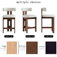 Tabouret de bar moderne en bambou massif avec coussin pour l'extérieur, la réception d'hôtel ou la chaise de salon de café