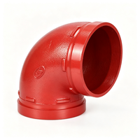 Raccord coudé rainuré à 90 degrés en fonte ductile avec peinture pour systèmes de protection incendie certifié ASTM pour applications pétrolières et gazéifiques