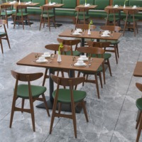 Ensemble table et chaises en bois massif de style occidental américain moderne pour restaurants hôtels café restaurant combinaison de canapés