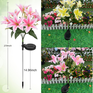 Wholesale <b>LED</b> Artificial Flower Garden <b>Lights</b> Outdoor Decorative,Solar Powered Waterproof for Yard Pathway Lawn Garden Decor - Product Image 2