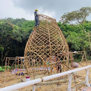 Master Bamboo Pavilion Diameter 4-7M Manual Construction For Outdoor Leisure Decorate Gallery Style - Product Image 2