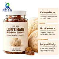 Gummies de soutien nutritionnel au champignon Lion's Mane, saveur fruitée, véganes, qualité supérieure, bien-être quotidien, fabrication OEM