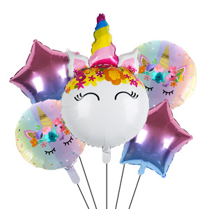 Bulu mata kartun lucu balon aluminium Foil kuda uni-jagung untuk dekorasi pesta ulang tahun tema uni-corn - Product Image 5