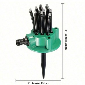 Arroseur de jardin 360° à engrenages, système d'arrosage en plastique multi-buses, angle de pulvérisation à 360 degrés pour l'irrigation extérieure - Product Image 3