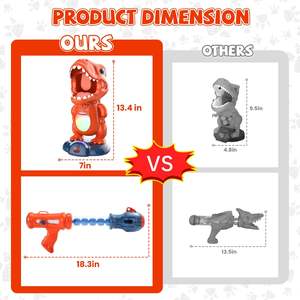 EVA Soft Bullet Gun mobile dinosauro giocattolo da tiro con 2 pompa ad aria pistola per bambini giochi per feste giocattoli con Record di punteggio LED & Sound - Product Image 6