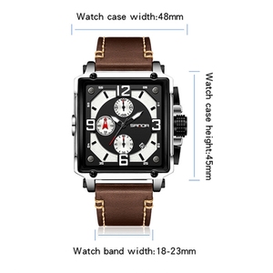 Nuevo diseño SANDA 5304 reloj <span class=keywords><strong>de</strong></span> cuarzo para hombre tres ojos seis puntadas calendario Simple reloj <span class=keywords><strong>de</strong></span> pulsera impermeable - Product Image 5