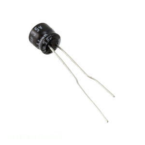 ตัวเก็บประจุผ่านรูผ่านทางรัศมี th 47 uF 20% 4V ตัวเก็บประจุ UMT0G470MDD ผ่านรู - Product Image 1
