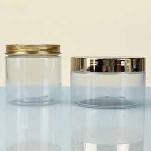 Custom Cosmetic Cream <b>Jar</b> Silk Screen logo Blue Amber <b>Empty</b> 30g 50g 100g 120g 150g 200g Body Scrub <b>Jar</b> with Gold Aluminum Cap - Product Image 2