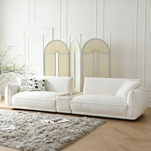 Canapé d'appartement moderne incurvé et moelleux pour salon, 2, 3 ou 4 places, causeuse, ensemble de canapés minimalistes rembourrés et écologiques - Product Image 3
