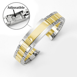 Bracelet de montre en acier inoxydable massif haut de gamme 20mm 21mm maillons à vis réglables fermoir jubilé pour montres de plongée RLX - Product Image 6