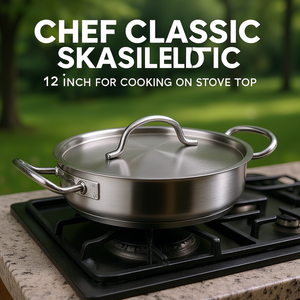 Padella Chef Classic con coperchio in acciaio inossidabile da 12 pollici per cucinare sul piano cottura - Product Image 3
