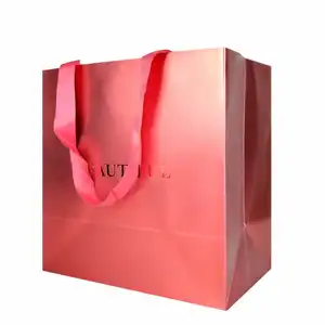 Customized Branded Logo Luxury Black Paper Apparel Packaging Gift Shopping Bag Paperbag