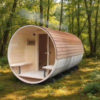 Triunity SUANA-SD Moderne, Poêle de Sauna Commercial Extérieur Électrique 9KW à Infrarouge Lointain pour 2 Personnes, Finition Anti-UV Rouge, pour Salle de Sport