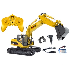 Nouvelle Excavatrice Électrique Huina 1535-1 à l'Échelle 1/14 avec Pince, Véhicule d'Ingénierie Télécommandé, Modèle RC, Voiture Jouet en Alliage sur Chenilles - Product Image 1