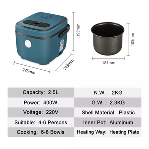 Nồi cơm điện <span class=keywords><strong>mini</strong></span> cầm tay nhỏ 2,5L Nồi cơm điện kỹ thuật số đa chức năng Nồi cơm điện thông minh mới vuông bằng nhựa không dính - Product Image 6