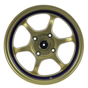 HAMMAL Nouvelle <span class=keywords><strong>jante</strong></span> de voiture 15x7 4x100 en alliage d'aluminium ET35 Gris canon de fusil avec ligne rouge, pièces automobiles légères et sportives pour la course - Product Image 3