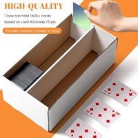 Boîte de rangement pour cartes de jeu, 1600 cartes, 2 rangées, en carton, pour cartes de baseball, football, basketball, hockey et autres sports