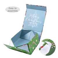 Emballage cadeau de luxe avec logo personnalisé, boîte pliante en carton recyclé avec fermeture magnétique pour les fêtes