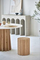 Ensemble de table classique nordique naturel tables rondes en ardoise table à manger 6 places en béton et bois