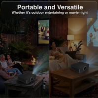 Proyector Inteligente B28 con Android 13, Proyector Portátil con Enfoque Automático, Proyector de Cine en Casa Compatible con PS5, Juegos de Fútbol