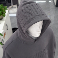 Sudadera con Capucha de Alta Calidad para Invierno, Unisex, Oversize, con Botones, Diseño 3D en Relieve, Cierre de Cremallera de un Cuarto y Hombros Caídos