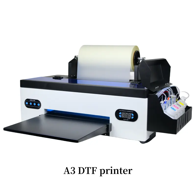 L1800 /1390 sublimación térmica 30cm pequeño rollo plano impresión película PET patrón de camiseta personalizado impresora DTF A3
