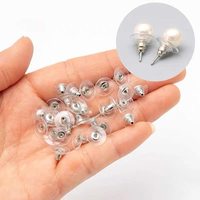 Boucle d'oreille d'embrayage à balles en acier inoxydable Bouchons Hameçon de sécurité pour oreilles tombantes Remplacement