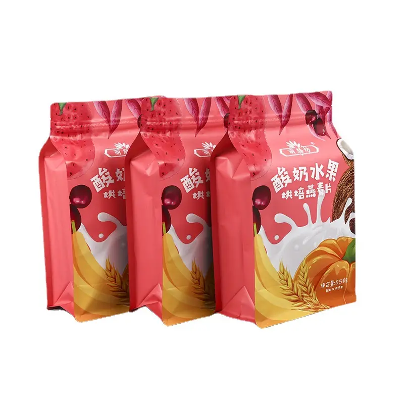 Stampa personalizzata Logo a prova di odore Snack cibo essiccato biscotto imballaggio in plastica sacchetto con cerniera a chiusura lampo