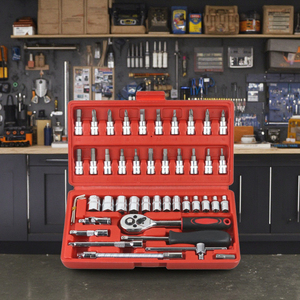 Suborui Sửa Chữa Xe Kit 46 <span class=keywords><strong>Pcs</strong></span> Công Cụ Thiết Lập Hộp Dụng Cụ Cầm Tay Ổ Cắm Cờ Lê Thiết Lập Công Cụ Kit Ổ Cắm Bộ - Product Image 2