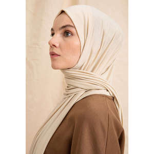 Bufanda de Piel Sintética de Algodón Beige - Product Image 4