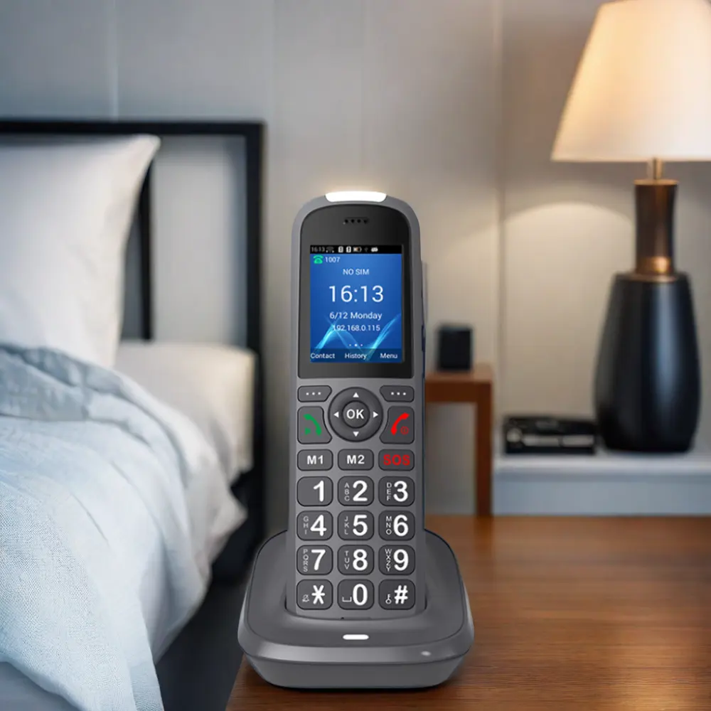 هاتف Sasincomm S08 لاسلكي مزود بخاصية WiFi VoIP ومزود بشبكة LTE الجيل الرابع والجيل الثالث من شبكات GSM ومزود بزر كبير وشريحة كبيرة للهاتف المحمول المزود بخاصية SIP هواتف محمولة لكبار السن