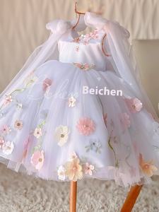 Новое праздничное платье для девочек с цветочной сеткой, пышная пряжа, милый дизайн для игры на пианино, летние наряды для маленьких принцесс - Product Image 4