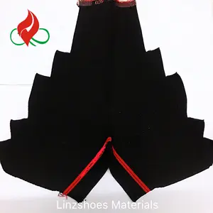 LNZ-F011 Sock1-zapatos planos informales para mujer, calcetín tejido negro/rojo, a la última moda