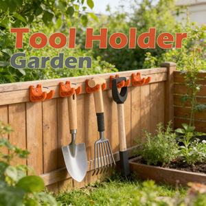Garden Tool Holder 35mm Wall Mounted Orange Storage Rack For Outdoor Use - Product Image 1