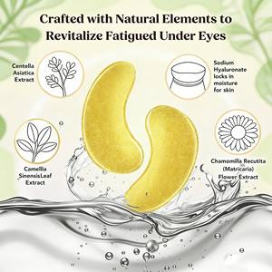 Parches de Ojos para el Cuidado de la Piel de Marca Privada, Textura de Hoja, Hidratación, Mascarilla de Ojos Dorada para Iluminar el Área de los Ojos y las Ojeras - Product Image 5