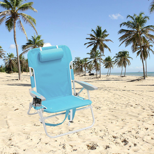 आउटडोर हल्के 3 Reclining स्थिति एल्यूमीनियम उच्च सीट पोर्टेबल तह समुद्र तट कुर्सी - Product Image 6