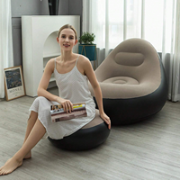 Chaise gonflable, chaise longue gonflable portable, canapé pliant paresseux avec tabouret avec repose-pieds