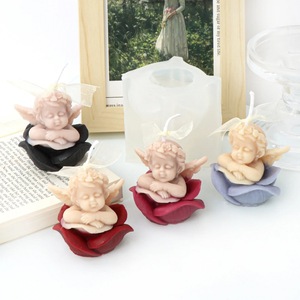 Rose Angel Baby Candle Mold Silicone DIY Wedding Favor Soap Mold - Product Image 3