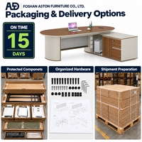 Bureau de direction de luxe en mélamine MDF avec tiroirs de rangement, table de direction pour bureau de PDG