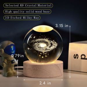 Venta al por Mayor de Fábrica: Bola de Cristal Galaxia con Grabado Láser 3D, Modelo de Moda Pulido, Luz Nocturna - Product Image 3