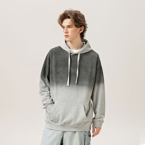 Sudadera Extra Grande Personalizada de 370 g/m², Estilo Vintage Americano, de Lana Gruesa, con Degradado Circular y Lavado Ácido - Product Image 3