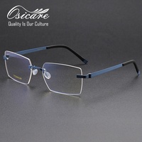 Monture de lunettes optiques sans vis en titane de luxe 2026 pour hommes, personnalisable, sans monture, vente en ligne, best-seller