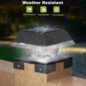 Luces Solares para Postes, Impermeables IP65, de Doble Color Ajustable, 12 LED Recargables, Ángulo de Haz de 360°, para Jardín Exterior, Postes de Madera - Product Image 3