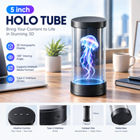 Layar Hologram 3D Mini 5 inci, Silinder Holografik, Tabung Holo, Layar 3D Portabel