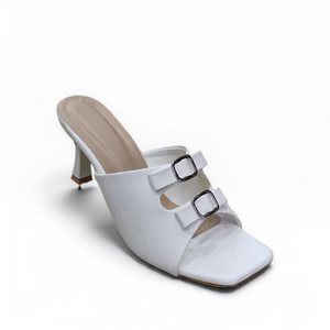Ylish White Womens <b>Wedge</b> <b>Heel</b> Sandals Double Buckle Straps Square Toe Slip Anti-Slip Fashion Shoes <b>Summer</b> Special Events Chic - Product Image 1