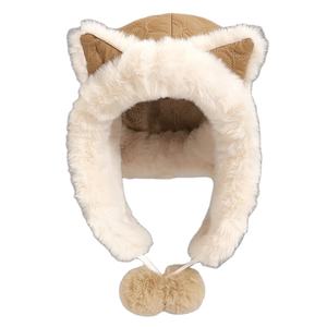 Bereit zu versenden Frauen Winter Kunst pelz Outdoor Trapper Trooper Cap russische Pelz Trapper Hüte Katzen ohr Hut - Product Image 1