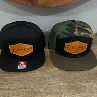 Gorra Trucker Richardson 168 de 7 Paneles con Parche de Cuero y Logotipo Bordado en 3D Personalizado, Malla Lisa, Cierre a Presión, en Oferta
