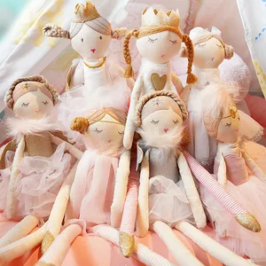אופנה אישית פיות בלרינה בובות נסיכת ילדה בד צעצועי יום הולדת מתנה בעבודת יד סמרטוט בובת מלאך ילדה עם טוטו שמלה